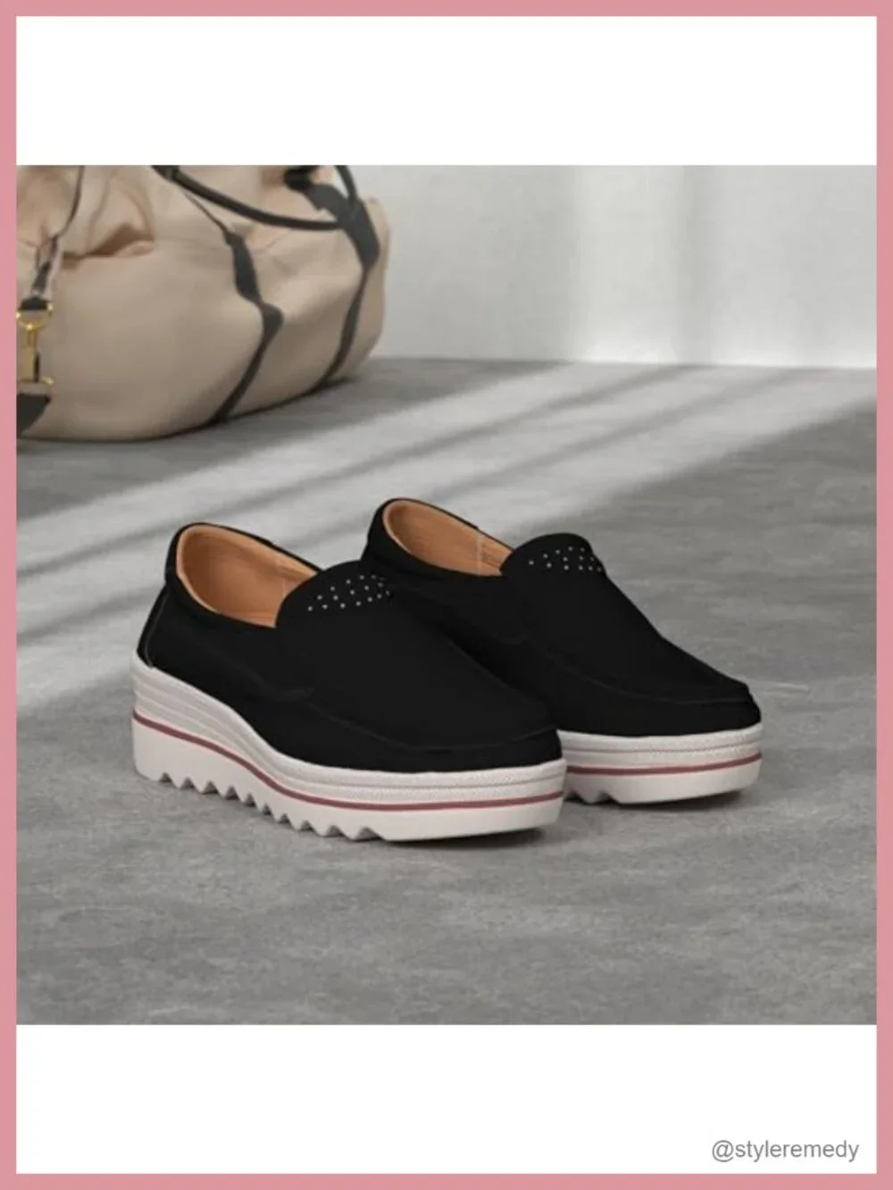 Womens Slip on Loafers Comfortable Thick Soft Platform Shoes Business Casual